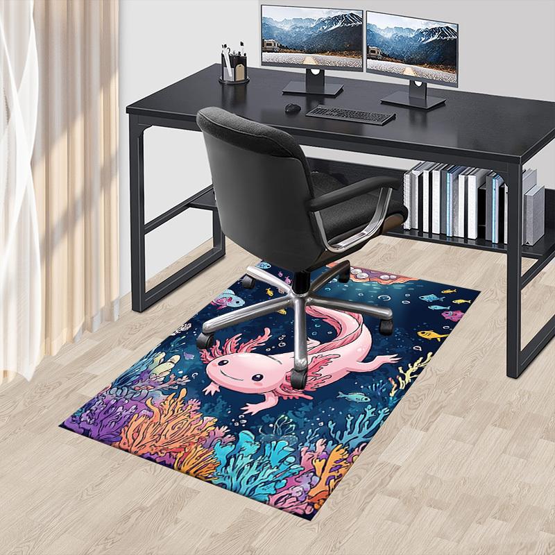 1PC Axolotl Ocean Extra Large Non-Slip Floor Carpet, Office, Family, Bedroom, Studio - Large Area Rug,Longlasting Material-K0414