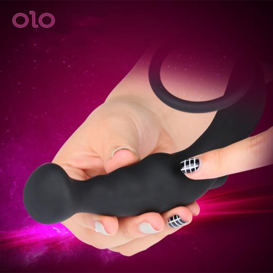 Men's Masturbation Plug Silicone Vibrator Sex Toy Prostate Ring G-Port Massager Adults