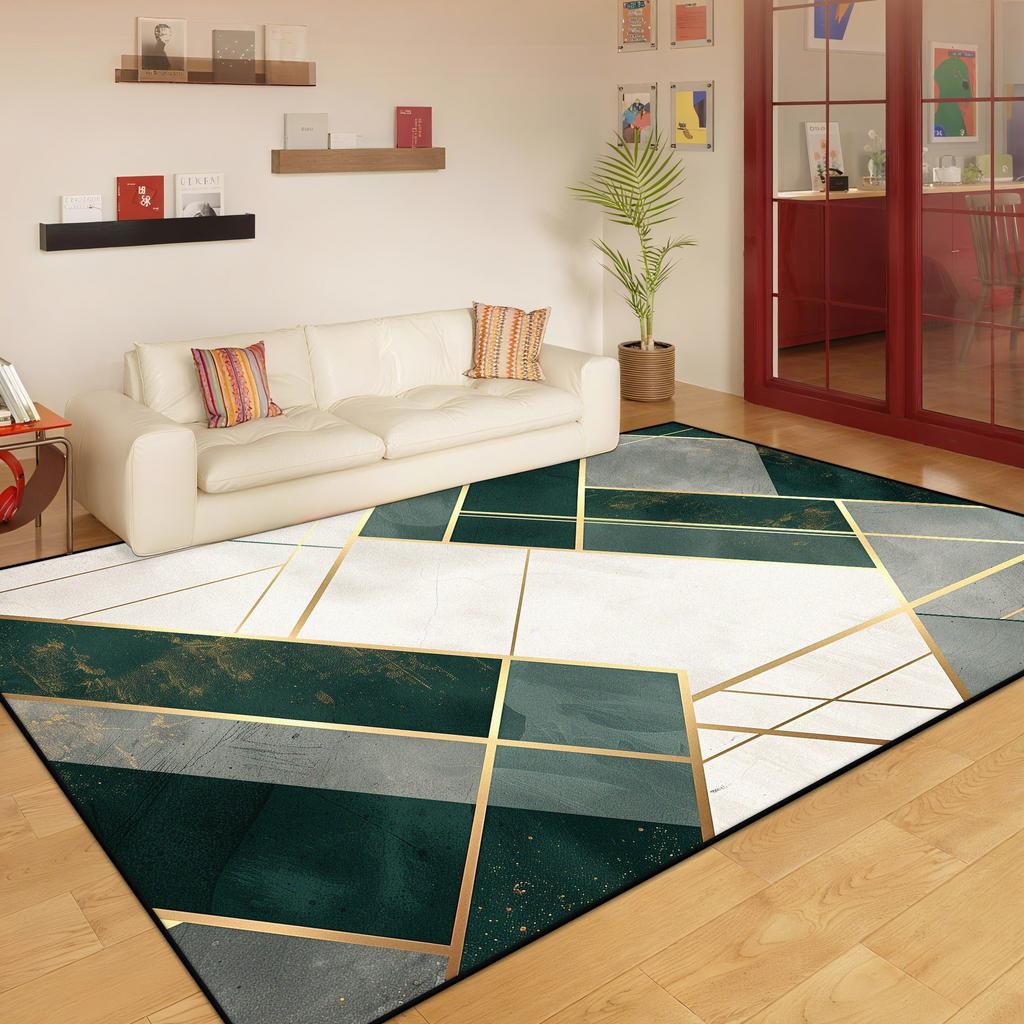 Nordic Geometric Style Living Room Carpet Light Luxury Decoration Bedroom Cloakroom Soft Mat Lounge Washable Antiskid Home Rug