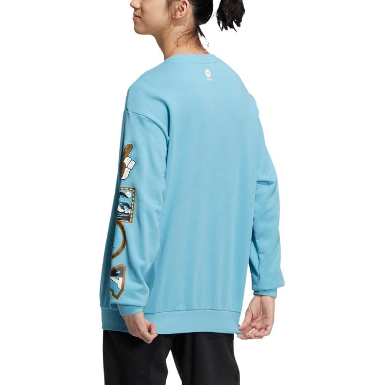 Adidas Neo Sweatshirts Unisex Vintage Blue Crew Neck Moderate Other IA6847