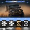 7 Inch LED Headlight Motorcycle Off Road Vehicle 8 Shape Angel Eye High Low Beam DRL Turn Signal Lamp