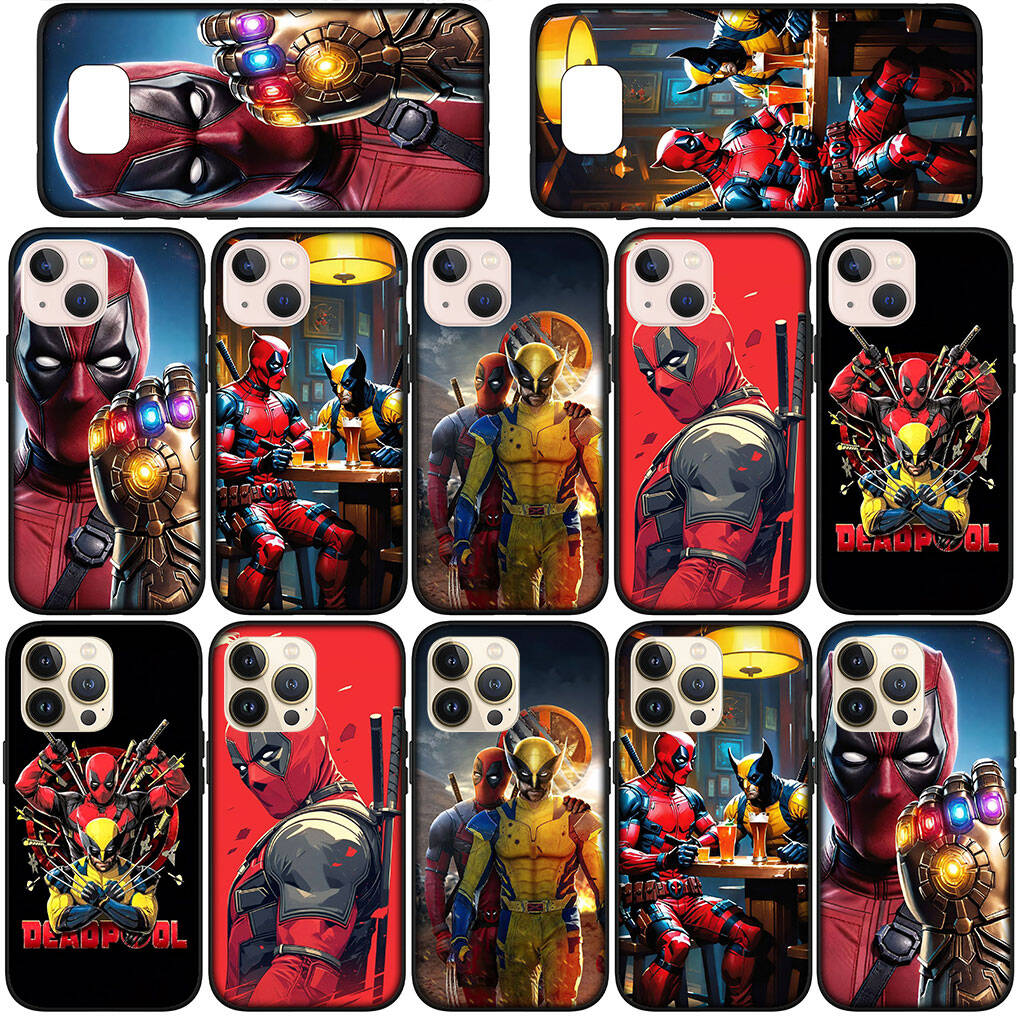 Phone Case for iPhone 17 16 15 Plus XR Huawei P30 P20 Lite Redmi Note 14 12 11 13 Pro Max OPPO A60 A80 A40 A18 A38 A54 Marvel Wolverine Deadpool Cover