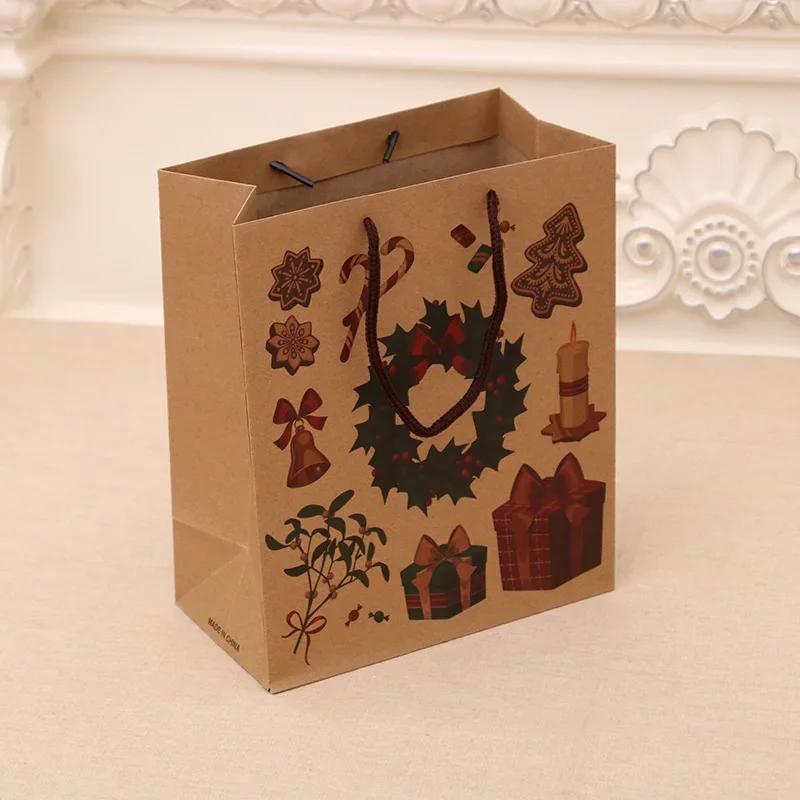 2022 New Year Christmas Candy Box Gift Bags Kids Favors Bag Snowflake Xmas Tree Plastic Packing Bag Noel Decor