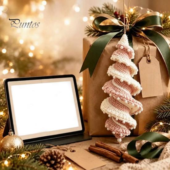 Handmade Gifts for Friends And Family Christmas Ornament Crochet Kit, DIY Spiral Tree Starter Xmas Easy Craft Kits Adults Kit Holiday Home Decoration,