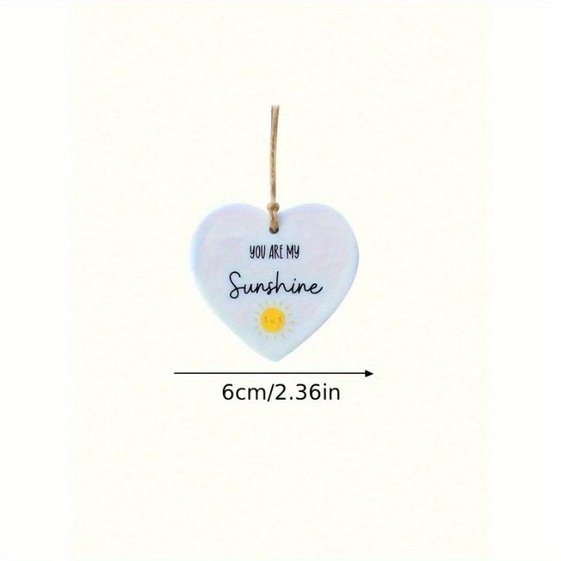 1pc Acrylic Pendant You Are My Sunshine Gift Keepsake Heart Quote Gift Acrylic Hanging Decoration Home Outdoor Indoor Yard Garden Decor