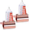 Toothpaste Tube Squeezer Dispenser, 2PCS Toothpaste Roller Squeezer Tool Metal Tooth Paste Holder for Bathroom, Silver