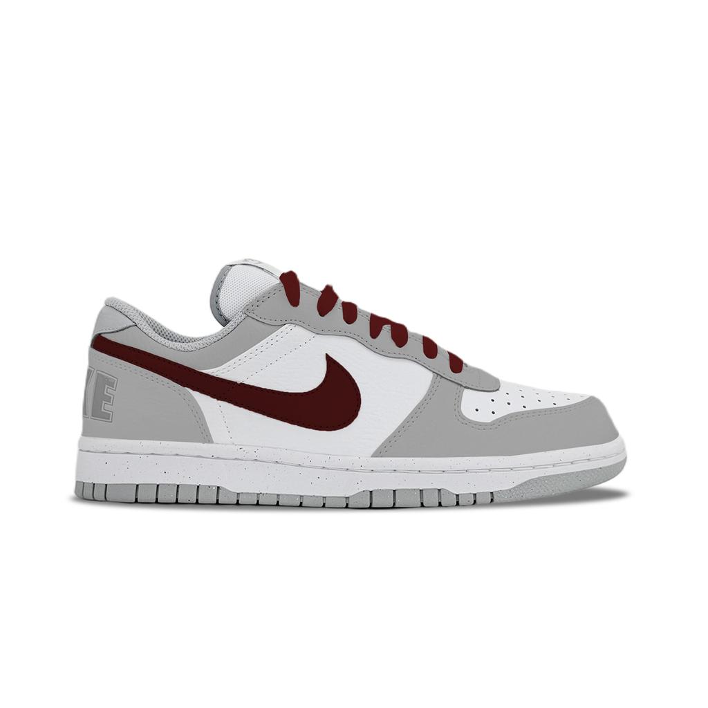 Nike Big Gray Rock Leather Abrasion Resistant Breathable Low top Skateboard Shoes Men's Gray 355152-106(Team1822-)