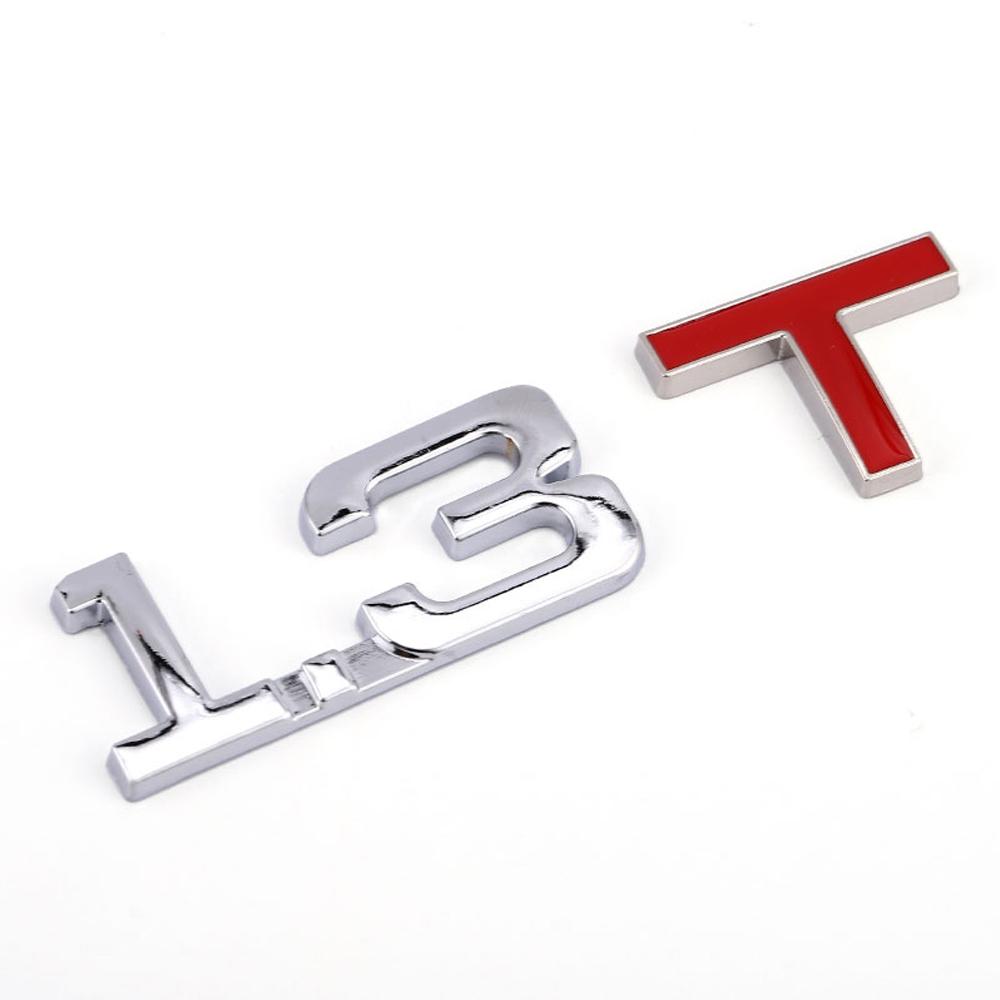 1Pcs 1.3T - 3.0T  Premium Metal Car Side Fender Rear Trunk Emblem Badge Decals for Any Vehicle
