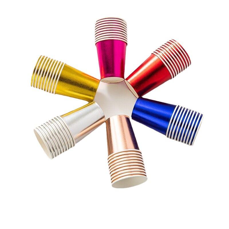 Colorful Disposable Hot Stamped Paper Cups for Children's Birthday Picnic Party