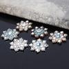 LKERAN 2019 Ice Festival 10Pcs Two-color Christmas Snowflake Rhinestone Buttons Embellishment Button DIY Decoration Accessories