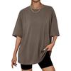 Women's loose casual large size solid color new t-shirt round neck short sleeve women's top