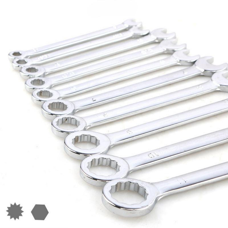 10pcs Mini Combination Wrench Set Metric Inch Ignition Wrenches Open End & Box End Spanner Set Small Thin Wrench Kit