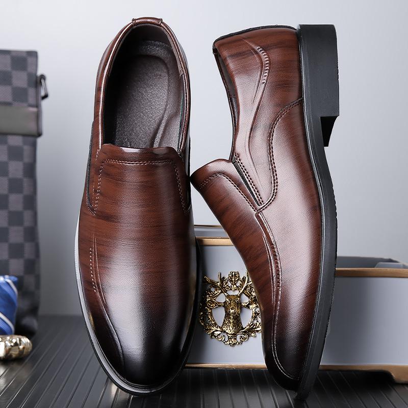 FashionSpring Autumn New Genuine Leather Leather Men's Dress Shoes Fashion Casual Solid Color Designer Male Shoes