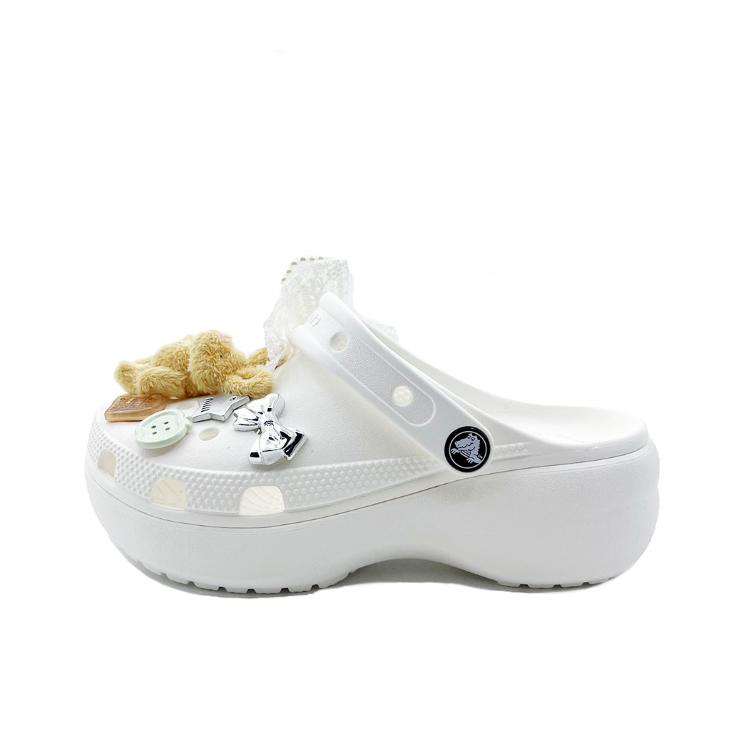 

Crocs Classic Platform Clog EVA Tillots Rabbit Пляжная мода и комфорт Обувь с отверстиями Унисекс Белый 34-35 белый