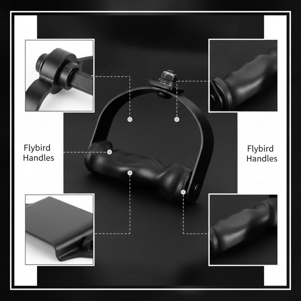 Cable Machine Handle Ergonomic Lat Pulldown Attachment Curved Gym with Rubber Grip for