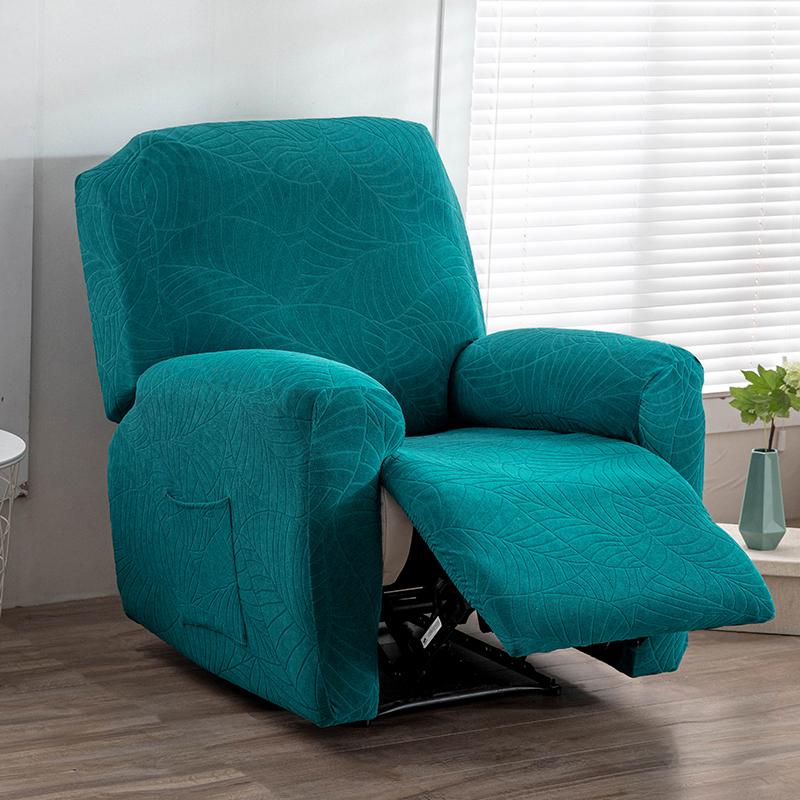 1/2/3 Seater Recliner Sofa Cover Solid Color Cushion Cover Sofa Cover Lazy Chair Jacquard Waterproof Leaf Shapeed Sofa Covers