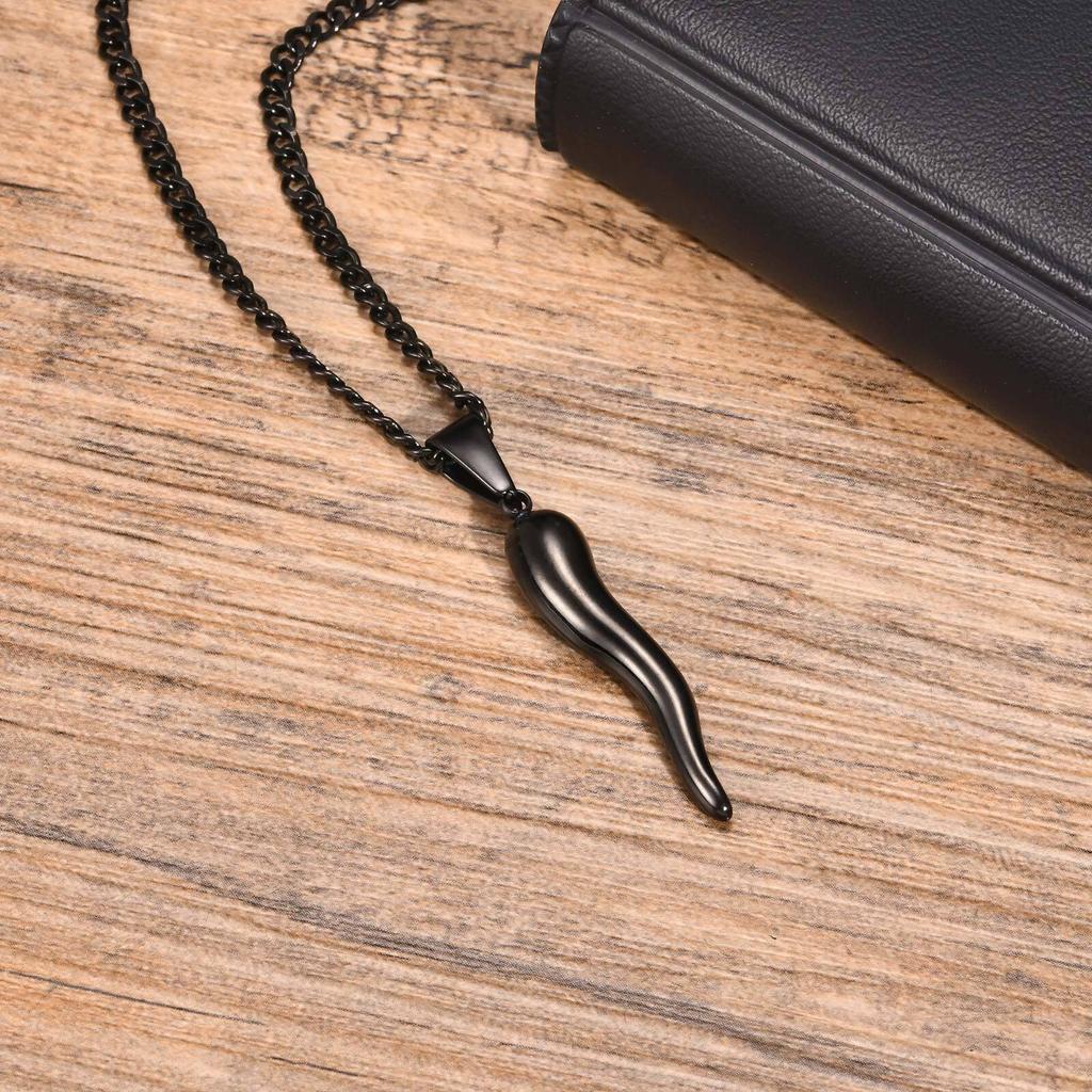 ITALIENISCHES HORN Halsketten für Männer Frauen,Edelstahl Italienisches Cornicello Anhänger Halsketten,Unisex Schmuck Geschenke