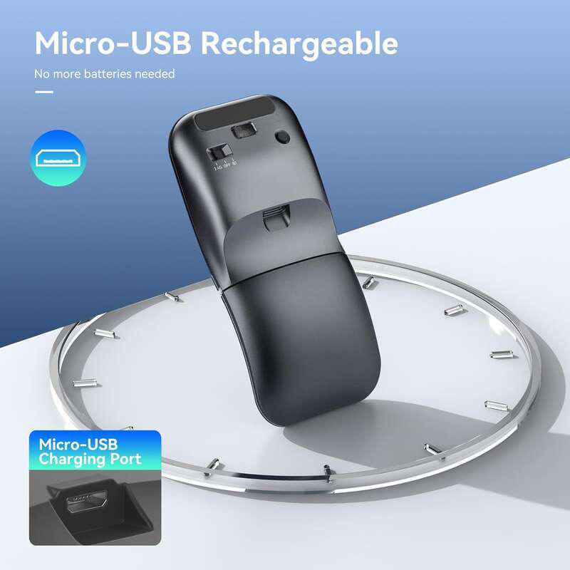 Rechargeable Dual Mode Arc-Shaped Rotatable Bluetooth Wireless Mouse