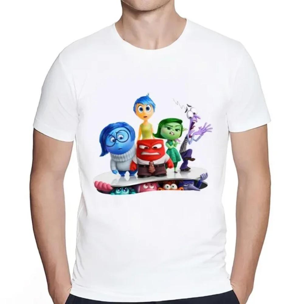 MINISO Cartoon Inside Out 2 Y T Shirt Men Couple Combination Clothes Short Sleeve Collar Fashion Women Cotton