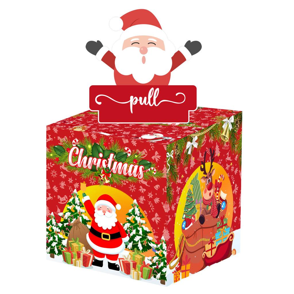 Santa Red Christmas Paper Money Box Festive Celebration Decor And Giving Gift