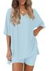 Women's Casual V-neck T-shirt & Shorts Homewear Set, 2026 Collection: Comfortable and Stylish 