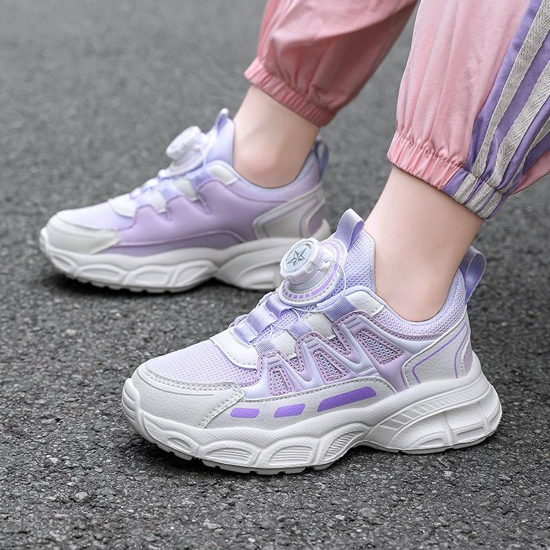 Girls Sports Shoes Lightweight Leather Kids Sneakers Casual Pink Children Anti-slip Walking Running Shoes