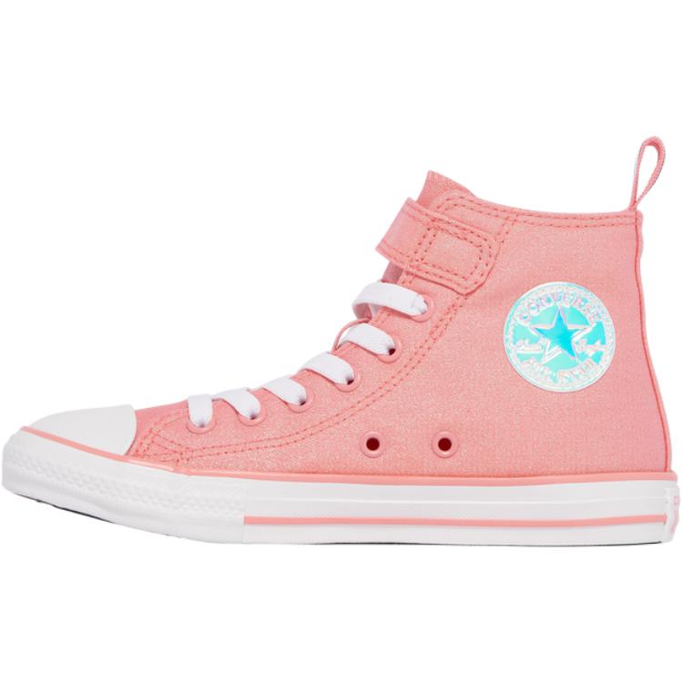 Converse Chuck Taylor All Star Easy-On High PS Iridescent Kids Sneakers Pink Lawn-Flamingo White A03584F
