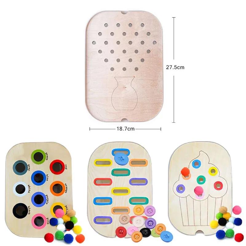 Children's Sensory Tray Table Color Hairball Game Wooden Tile Montessori Early Education Toys Kids Toys Educational Accessories