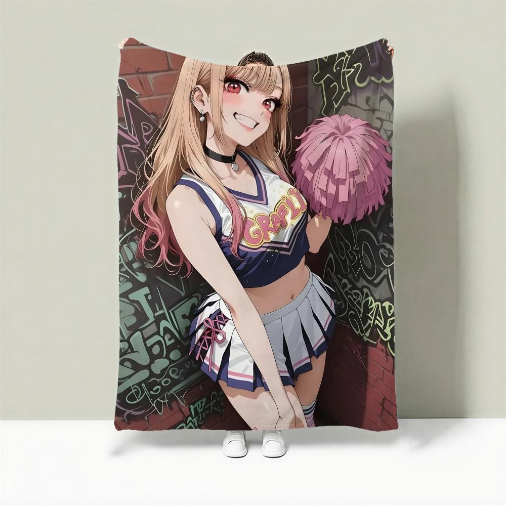 Anime M-My Dress-Up Darling Throw Lightweight 240g Flannel Blanket Soft Skin-friendly for Summer Cooling