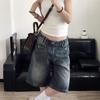 Women's American Vibe Retro Washed Distressed Denim Shorts - Trendy High Street Loose Fit Five-Point Design