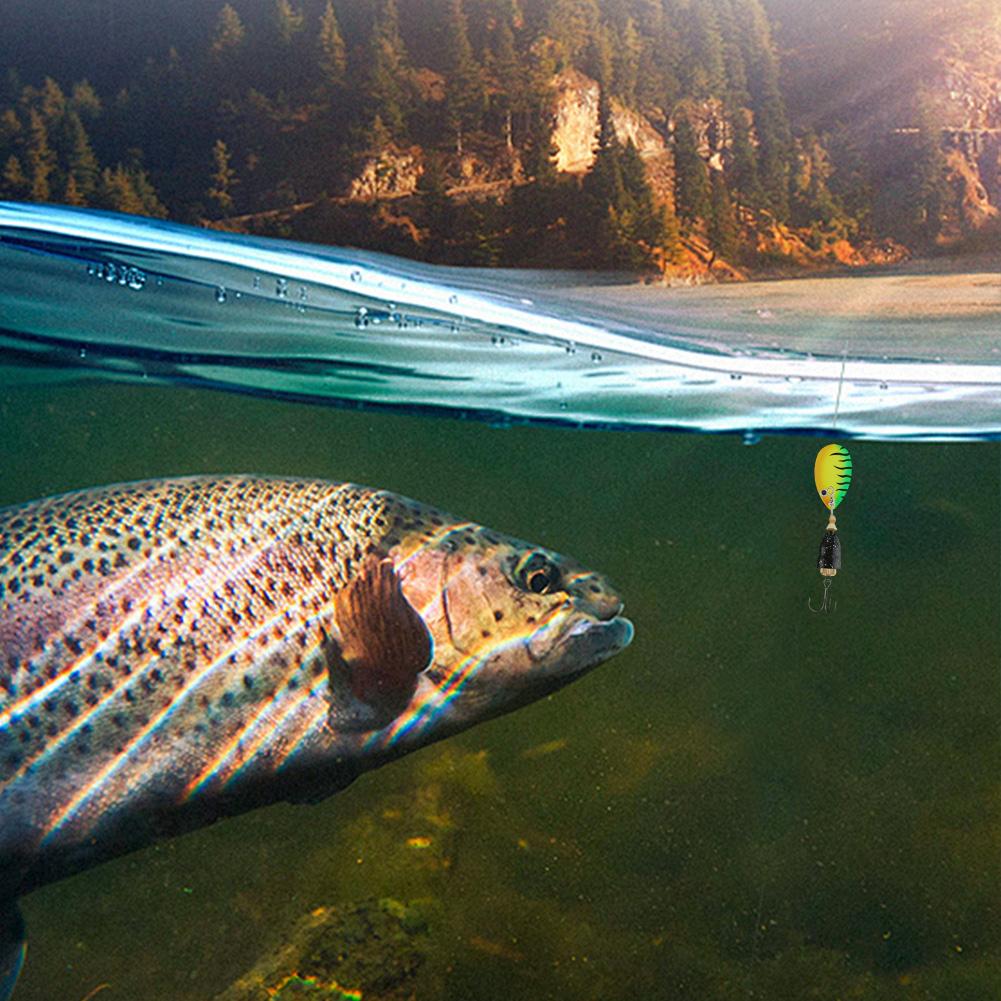 5pcs Fishing Lure with Box Bass Trout Salmon Hard Metal Spinner Baits Kit 10g Artificial Bait for Saltwater Freshwater Fishing