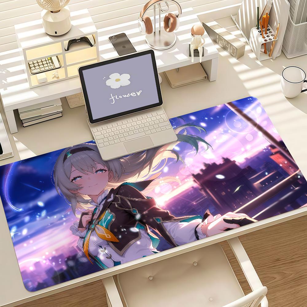 Video Game Honkai Star Firefly Mouse Pad Anti Slip Rubber Edge Locked Thickened Laptop Gaming Desk Mat