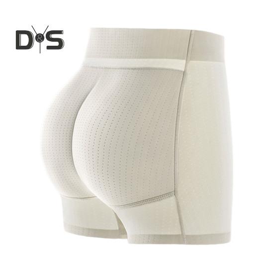 Women Underpants Hollow Mesh Patchwork Tummy Control High Waist Butt-lifted Lift Plump Curves Fake Butt Padded Butt Enhancer Sponge Hip Pad