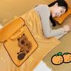 2 in 1 Capybara Pillow Blanket Cartoon Nap Cushion Blanket Cute Travel Blanket  Sofa Back Cushion