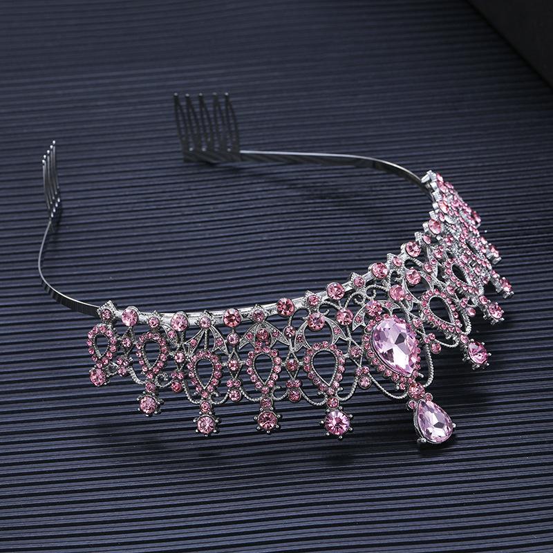 Bride's Crown Headwear Alloy Rhinestone Hair Band Wedding Crown Birthday Hair Accessory Style Headband Accessory