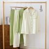 Women's Plus Size Knit Cotton Cardigan Pajama Set - Long Sleeve, Soft Homewear for Spring and Autumn