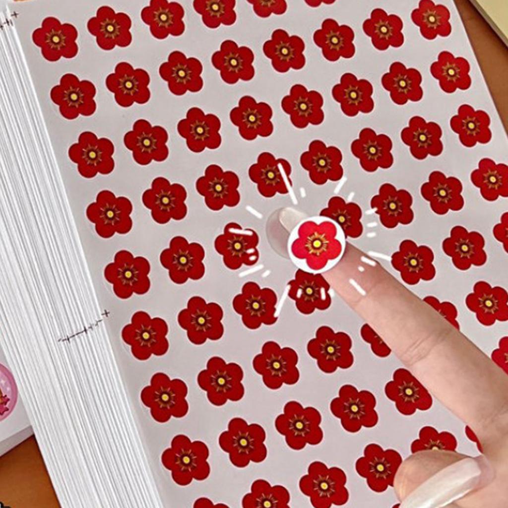 800pcs Reward Stickers Little Red Flowers Reward Stickers Students Self Adhesive Stickers for Kinder