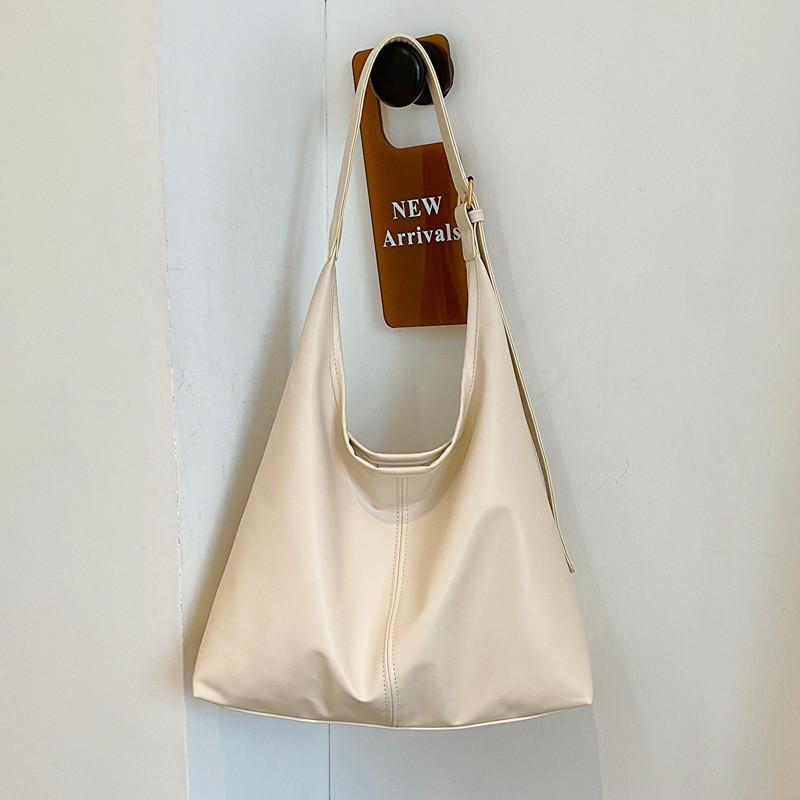 Large Capacity Trendy Solid Color Women's Bag 2023 Autumn New Fashion Street Style Shoulder Crossbody Commuter Tote Bag