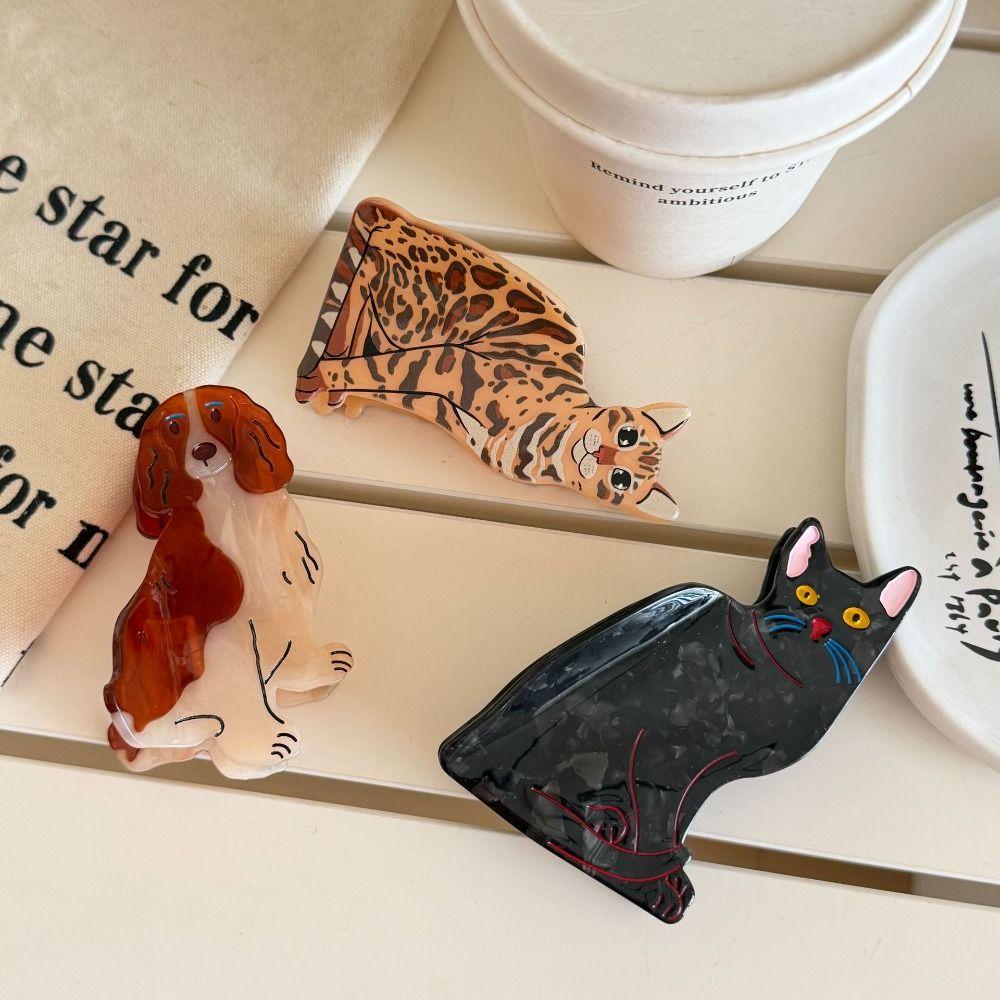 Acetic Acid Animal Acetate Hair Claw Cartoon Dog Shark Clip Fashion Cat Hair Clip Girl