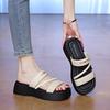 Fashion CRLAYDK Fashion Slide Sandals for Women Slip On Platform Open Toe Beach Slippers for Ladies Casual Strappy Indoor Outdoor Shoes