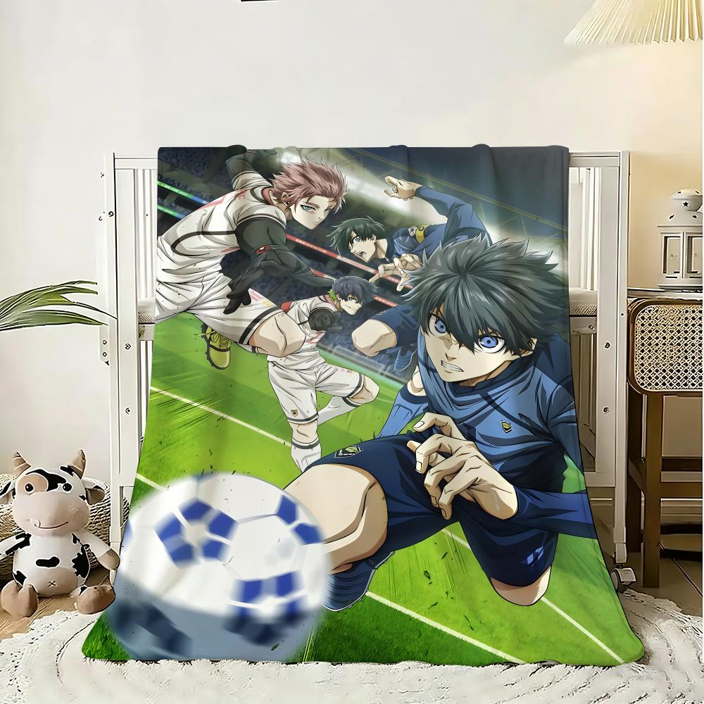 Classic Comics Blue Lock Throw 240G Flannel Blanket Lightweight Soft Skin-Friendly Summer Thin Throw Blanket