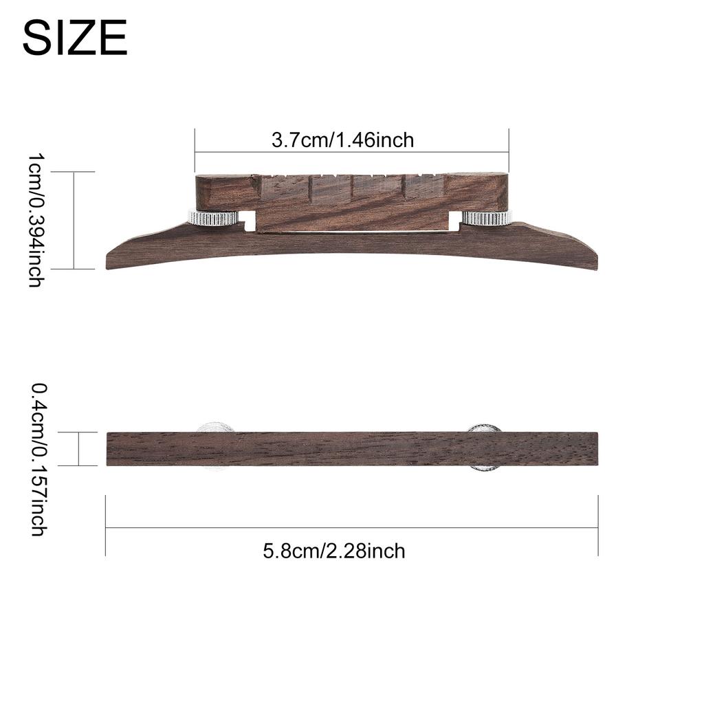 Mandolin Bridge Height Adjustable Durable Rosewood Bridge Universal Mandolin Replacement Parts Stringed Instrument Accessories
