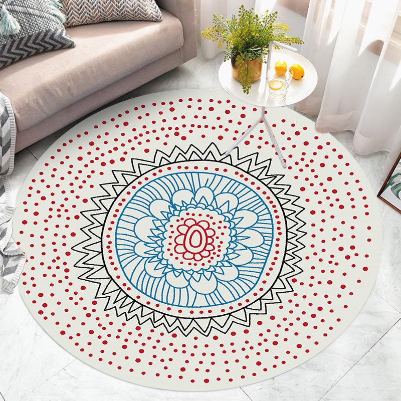 Kulatá podlahová rohož Koberec do obývacího pokoje Skandinávská výzdoba ložnice Plyšový koberec Velká plocha