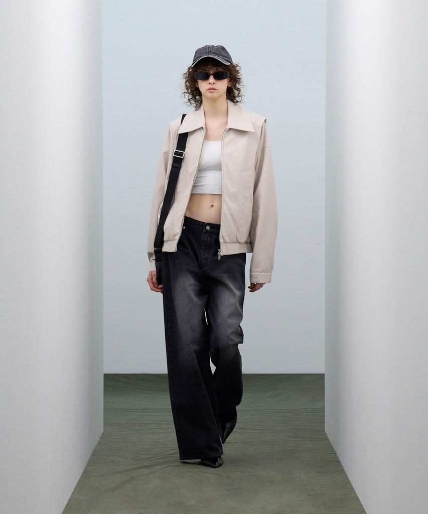 Erreurstandard 87-Stan149 Veste en Cuir à Patte Pesante Ivoire