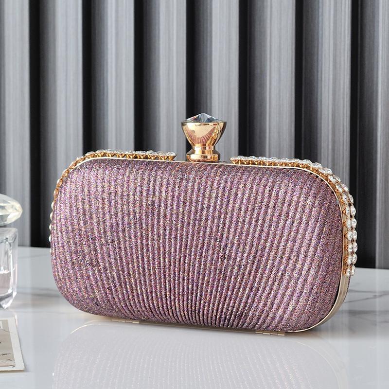Red Small Bag for Women Diamond Border Dtripe Purse Evening Cluth Bags Luxury Designer Handbags Phone Crossbody Shoulder Wallets