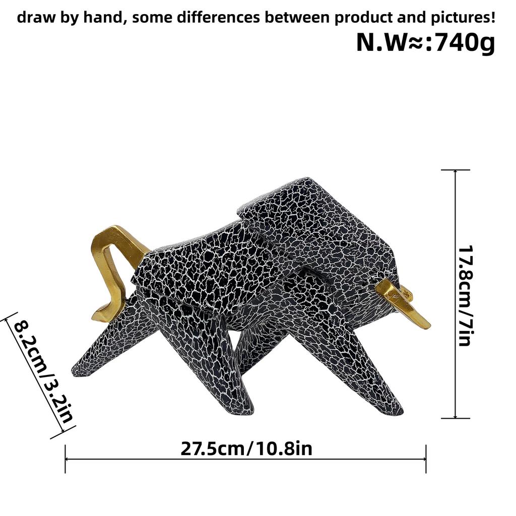 Latest Product Transfer Geometric Bull Living Room Best Home Use Resin Craft Study Wine Cabinet Entrance Ornament Decoration Decoration