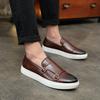 Fashion Fashion Men's Casual Leather Shoes Men Classic British Style Monk Loafers Mens Slip-on Outdoor Flats Driving Shoe