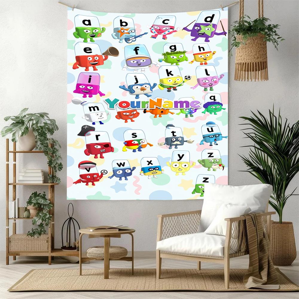 Numberblocks Custom Your Name Wall Decor Tapestry Art For Pet Memorial Birthdaywedding Party Backdrop Family Gift