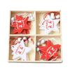 Christmas Tree Ornaments: Snowman, Wooden Horse, Tree Pendants - 4-Grid Box Set