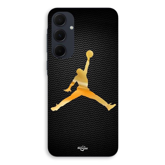 Coque Pour Samsung galaxy A35 Jordan logo 23 nike basketball couleur dorée Maniacase